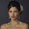 Silver Clear CZ Bridal Wedding Necklace & Earring Set 8620