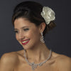 Silver Clear CZ Bridal Wedding Necklace & Earring Set 8620