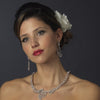 Silver Clear CZ Bridal Wedding Necklace & Earring Set 8620