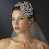 Vintage Couture Leaves Side Accented Crystal Bridal Wedding Faceframer Bridal Wedding Headband 19255