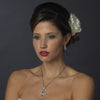 Silver Clear CZ Bridal Wedding Necklace & Earring Set 8719