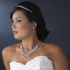 Dazzling Crystal Bridal Wedding Necklace Earring Set NE 907 Gold Clear