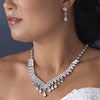 Dazzling Crystal Bridal Wedding Necklace Earring Set NE 907 Gold Clear