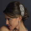 Silver Floral Art Deco Rhinestone Bridal Wedding Hair Comb