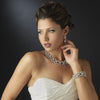 Silver Diamond White Bridal Wedding Jewelry Set NE 969
