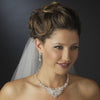 Silver Clear Rhinestone & Crystal Bridal Wedding Jewelry Set 9707