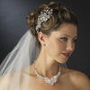Silver Clear Rhinestone & Crystal Bridal Wedding Jewelry Set 9707