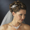 Silver Clear Rhinestone & Crystal Bridal Wedding Jewelry Set 9707