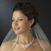 Silver Clear Rhinestone & Crystal Bridal Wedding Jewelry Set 9707