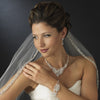 Silver Clear Rhinestone & Crystal Bridal Wedding Jewelry Set 9707