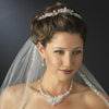 * Silver Clear Crystal & Rhinestone Bridal Wedding Tiara Headpiece 8430