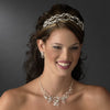 Dreamy Silver Clear Crystal Flower Headpiece 9837