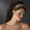 Dreamy Silver Clear Crystal Flower Headpiece 9837