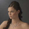 * Silver Clear Bridal Wedding Necklace Earring Set NE 984