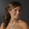 * Modern Silver Clear & AB Austrian Crystal Bridal Wedding Necklace & Earring Set 996