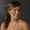 * Modern Silver Clear & AB Austrian Crystal Bridal Wedding Necklace & Earring Set 996