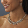 Bridal Wedding Necklace Earring Set NE 999 Silver