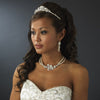 Pearl & Crystal Bridal Wedding Necklace Earring 8238 & Bridal Wedding Tiara 8236 Set