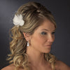 * Feather Fascinator with Swarovski crystals & Bridal Wedding Veil Accent Bridal Wedding Hair Pin 123