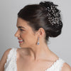 Antique Silver Rhodium Clear Round & Marquise Rhinestone Bridal Wedding Hair Pin 1132