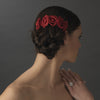 Charming Red Flower Bridal Wedding Hair Comb 4647