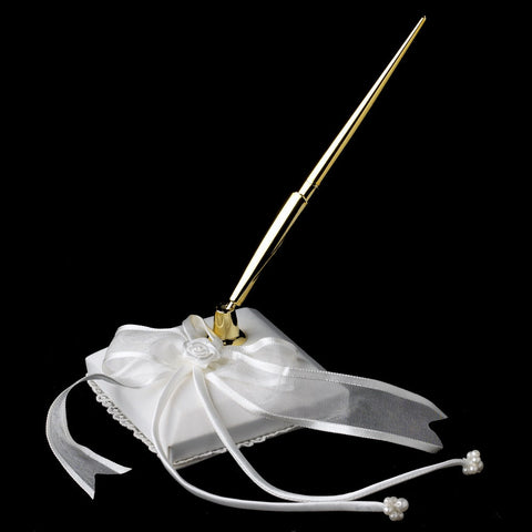 Rose Ribbon Bridal Wedding Pen Set 90