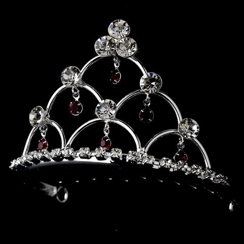 * Red Crystal Child's Bridal Wedding Tiara Bridal Wedding Hair Comb HPC 500