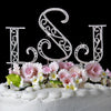 Roman Silver Plated Individual Letter Inital Crystal Bridal Wedding Cake Toppers