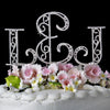 Roman Silver Plated Individual Letter Inital Crystal Bridal Wedding Cake Toppers