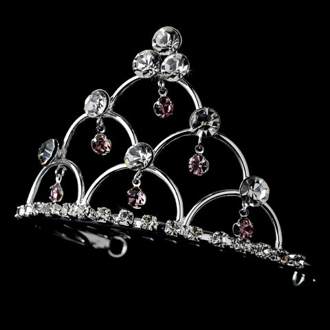 * Silver and Amethyst Child's Bridal Wedding Tiara Bridal Wedding Hair Comb HPC 500