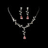 Silver Clear Floral Leaf and other colors Dangle Necklace Earring Sets NE 328