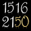 Sparkle ~ Silver & Gold Plated Individual Number Crystal Bridal Wedding Cake Toppers