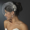 Sparkling Silver Clear Rhinestone & Swarovski Crystal Flower Bridal Wedding Hair Comb 8359