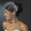 Sparkling Silver Clear Rhinestone & Swarovski Crystal Flower Bridal Wedding Hair Comb 8359