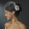 * Glamorous Bridal Wedding Flower White or Ivory Bridal Wedding Hair Comb w/ Clear Rhinestones 8416