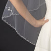 Single Layer Floral beaded Waltz Length Bridal Wedding Veil 1160