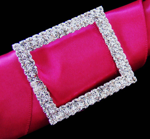 Crystal Rectangular Buckle Bridal Wedding Bouquet Accent 2160