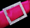 Crystal Rectangular Buckle Bridal Wedding Bouquet Accent 2160