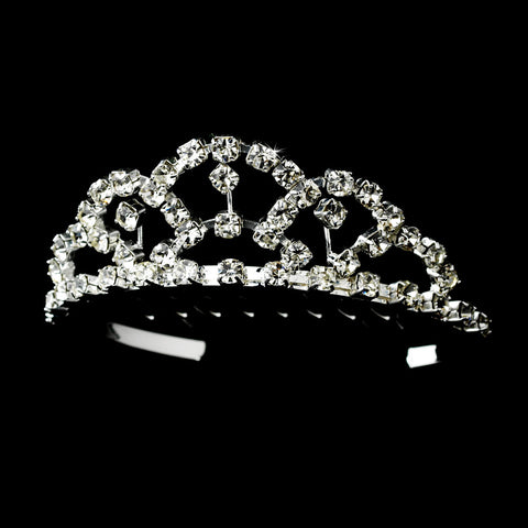 * Silver Crystal Flower Girl's Bridal Wedding Tiara HPC 687