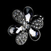 Lovely Smoked Black Flower Bridal Wedding Ring 1001