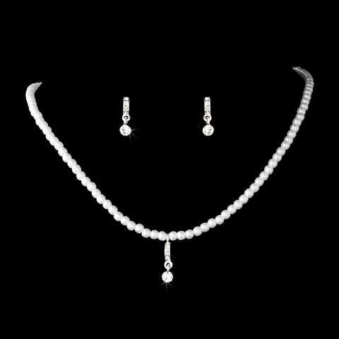 Children's Gold Ivory Bridal Wedding Necklace Earing Set 5425