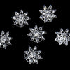24 Exquisite Silver Clear Starburst Bridal Wedding Twist Ins 0167