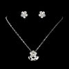 Children's Silver Clear Bridal Wedding Jewelry Set 410