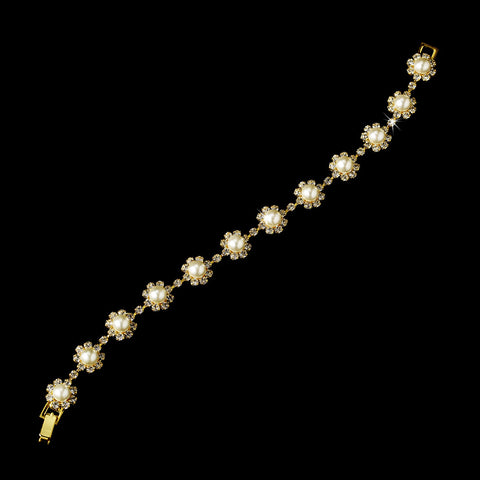 Gold Ivory Bridal Wedding Bracelet B 164