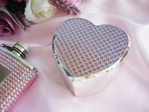 Pink Crystal Glitter Heart Jewelry Box 83623