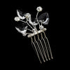 * Precious Silver Clear Heart & Flower Crystal Bridal Wedding Hair Pin 111