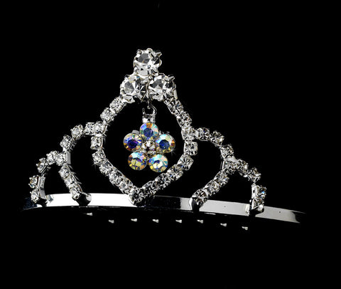 * Silver with AB Crystals Child's Bridal Wedding Tiara HPC 241