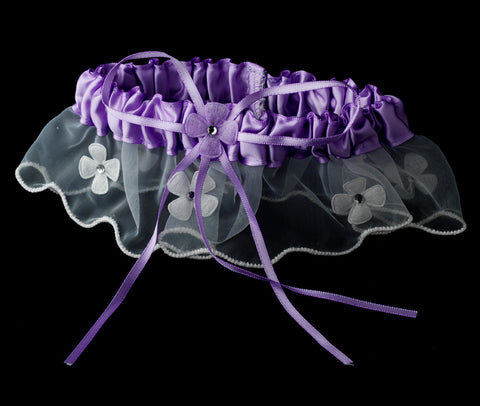 Dainty Lilac Trimmed Bridal Wedding Garter 305