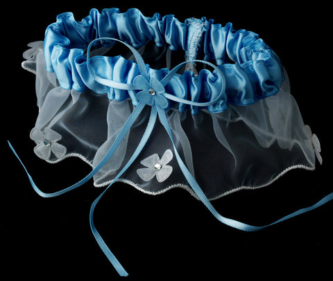 Dainty Lt Blue Trimmed Bridal Wedding Garter 305