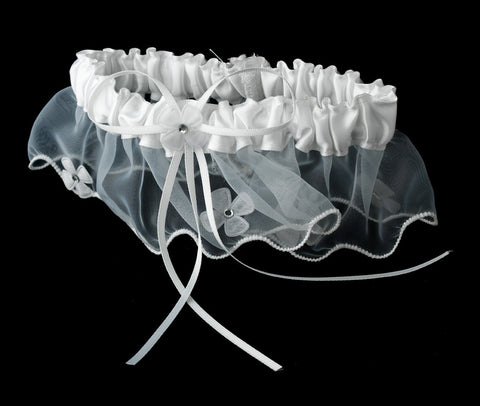 Dainty White Sheer Bridal Wedding Garter 305